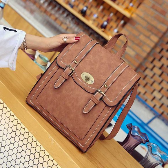 PU Leather Travel Convertible Backpack for Women - Picture 6 of 8